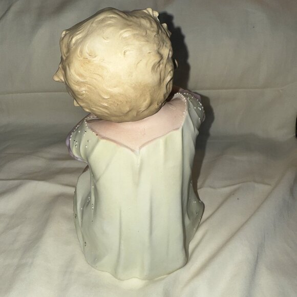 Antique Bisque Flute Baby Statue Porcelain Conta Boehme 8x5” BROKEN PINKY FINGER - Picture 8 of 15